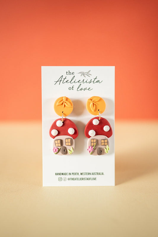 Mushroom House Earrings